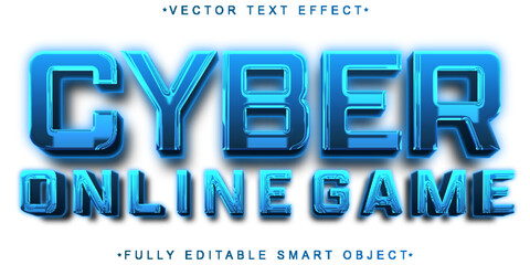 Cyber Online Game Vector Fully Editable Smart Object Text Effect