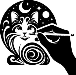 Whiskers in Shadow: Cat Silhouette Art