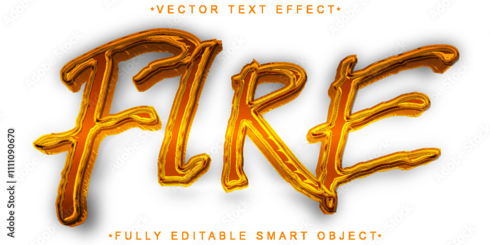 Poster fire vector fully editable smart object text effect