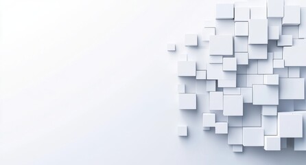 Fototapeta premium Abstract white cubes background, 3D rendering.