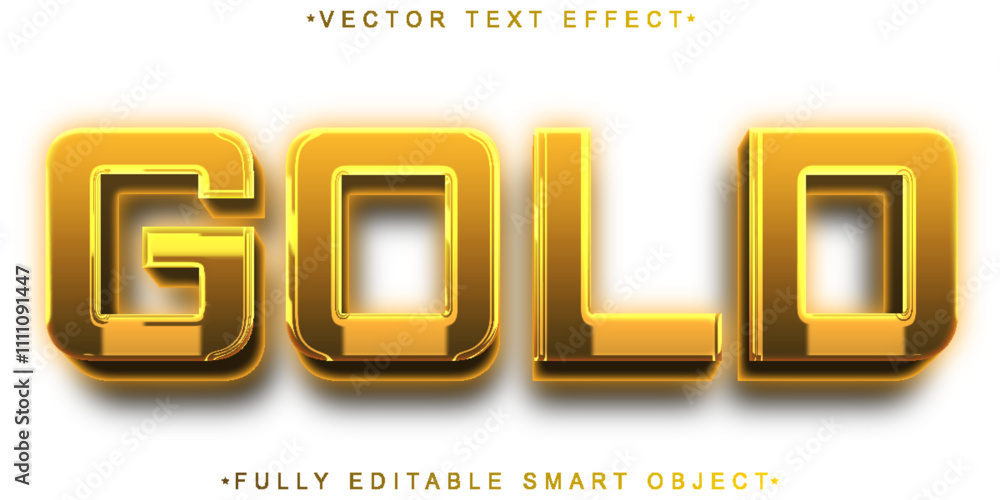 Poster luxury gold vector fully editable smart object text effect