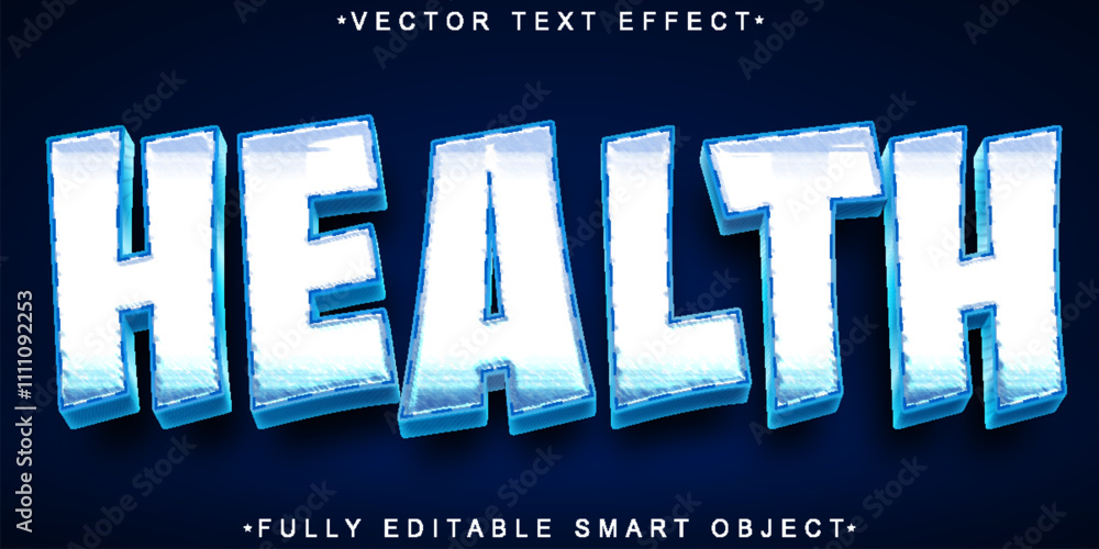 Poster cartoon blue health vector fully editable smart object text effect