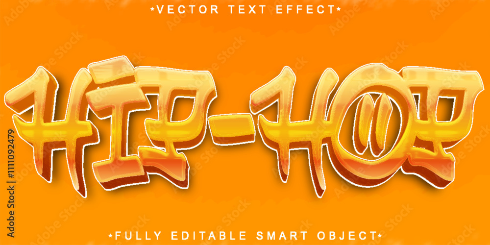 Poster hip hop vector fully editable smart object text effect