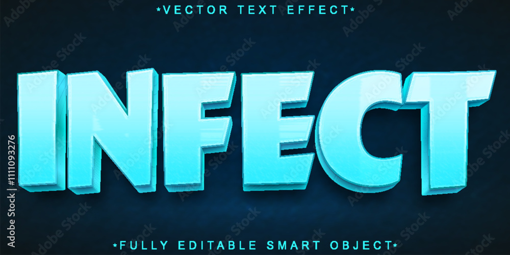 Poster cartoon infect vector fully editable smart object text effect
