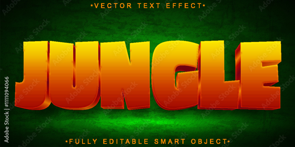 Poster jungle vector fully editable smart object text effect