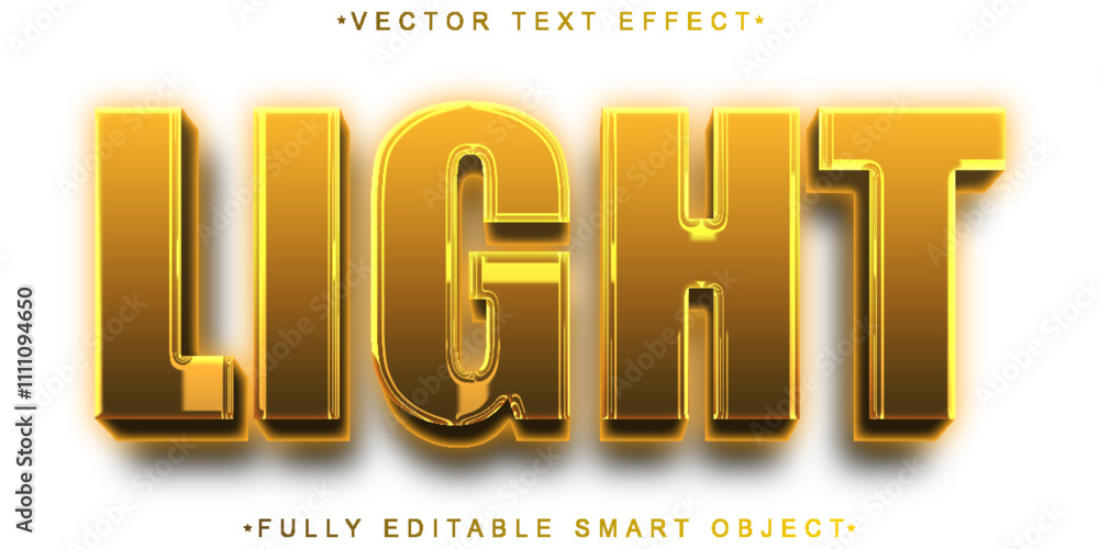 Poster shiny light vector fully editable smart object text effect