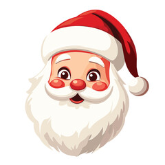 Cute Santa Claus illustration with rosy cheeks and big eyes.