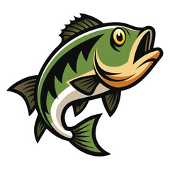 a big bass fish vector design set illusions 