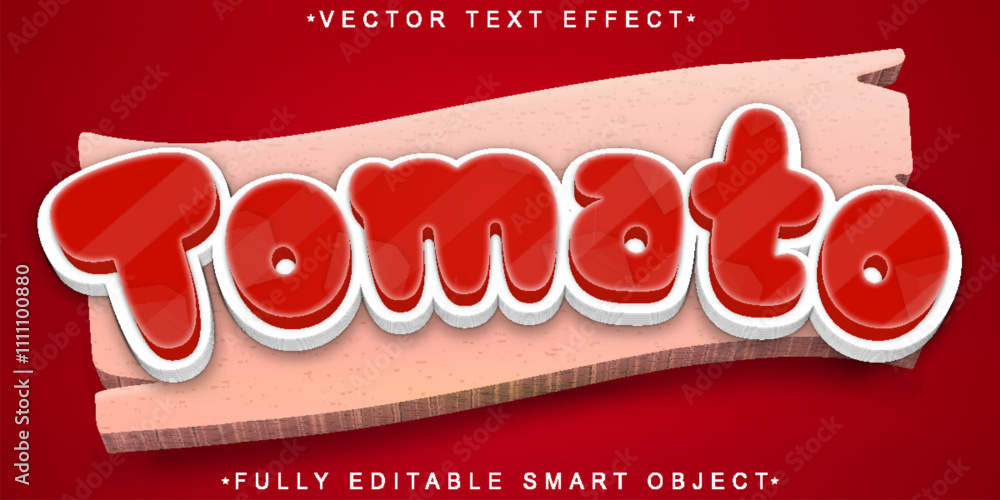 Poster cartoon tomato vector fully editable smart object text effect