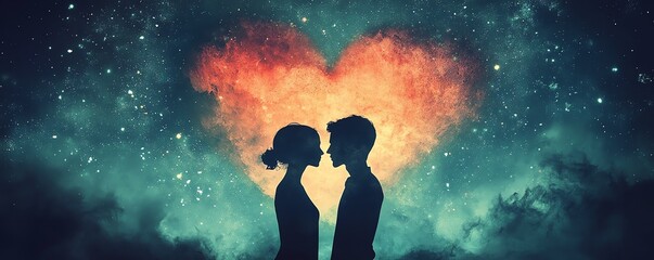 Naklejka premium Emotional Symphony: A Visual Exploration of Love and Music