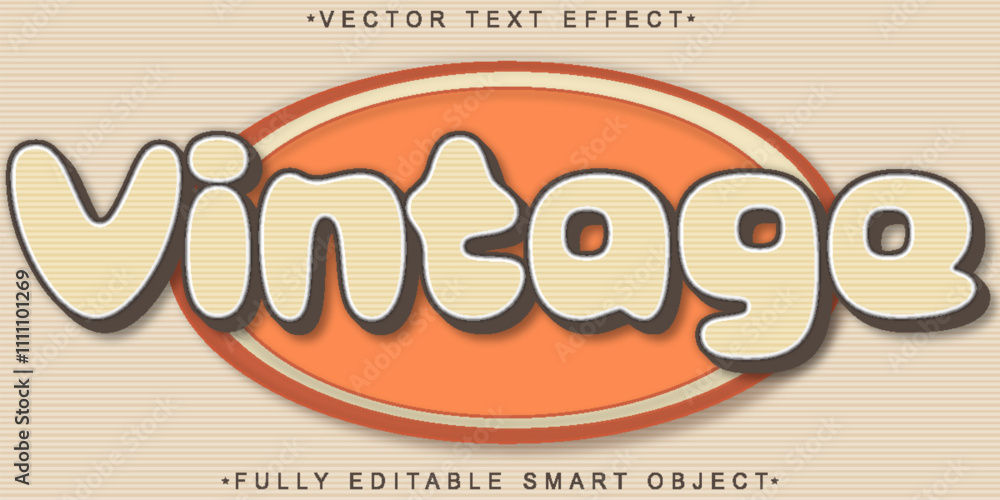 Poster brown worn vintage retro vector fully editable smart object text effect