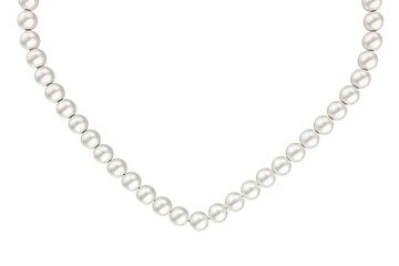 Luxury pearls necklace on transparent background