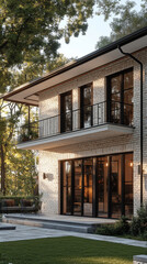 Fototapeta premium Architecture Brick House White Brick Facade