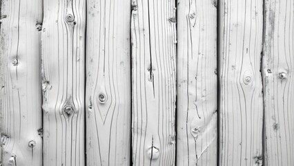 Fototapeta premium Weathered White Wooden Fence Post Texture, Rustic Background