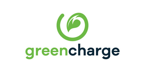 Natural electric charging logo, combination of electric and leaf logo
