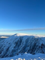 snow covered mountains