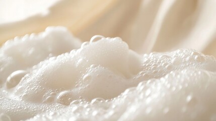 Close-up of White Foamy Bubbles on Smooth Surface