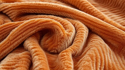 Close-up of a Soft, Textured, Brown Fabric with a Furry Appearance