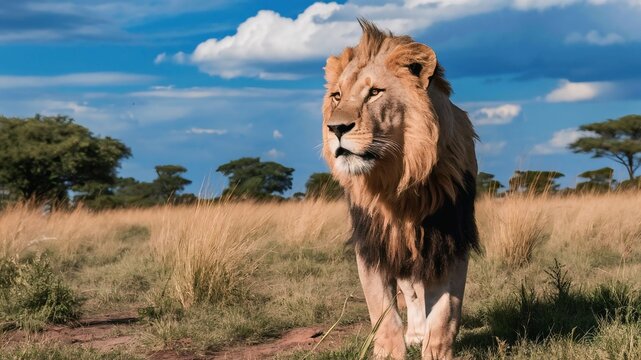 Stunning lion image showcasing the majestic king of the jungle in natural habitats and striking poses. Perfect for wildlife projects and prints. #Lion #WildlifePhotography #Nature