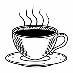 Cup of coffee silhouette vector illustration