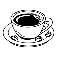 Cup of coffee silhouette vector illustration