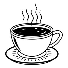 Cup of coffee silhouette vector illustration