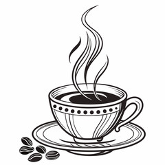 Cup of coffee silhouette vector illustration