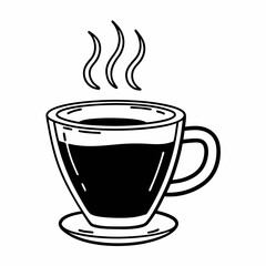 Cup of coffee silhouette vector illustration