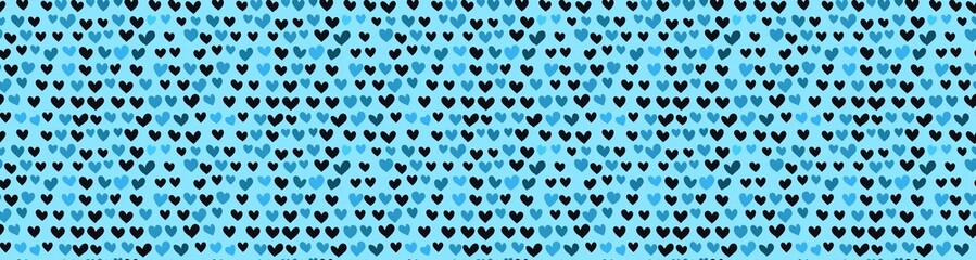 seamless pattern of Blue and black hearts pattern  Valentines Day romantic love design 