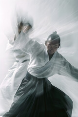 Captivating Display of Ueshiba Aikido Techniques in Martial Arts Practice Session