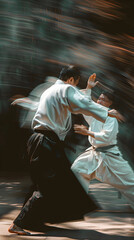 Captivating Display of Ueshiba Aikido Techniques in Martial Arts Practice Session