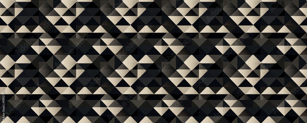 Wall mural seamless pattern of abstract geometric black beige triangles pattern modern elegant design backgroun