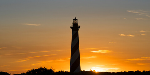 Cape Hatteras Light is a lighthouse located on Hatteras Island in the Outer Banks in the town of Buxton, North Carolina, Cape Hatteras National Seashore © spiritofamerica