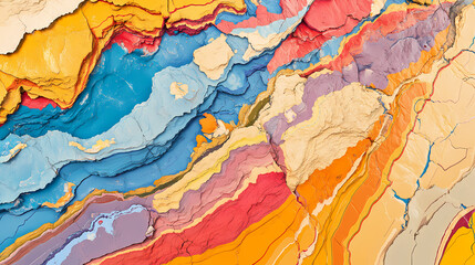 Fototapeta premium A colorful, detailed geological map displays the earth's crust's tectonic plates, fault lines, and mineral deposits,. Tectonic. Illustration