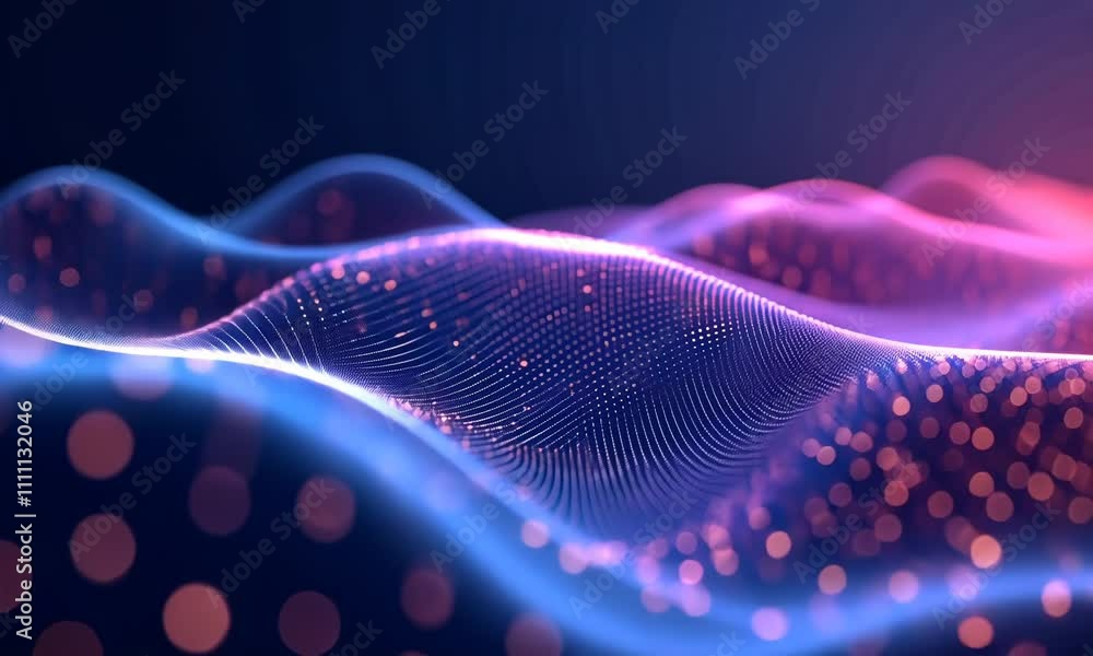 Aufkleber dynamic wavy light patterns creating mesmerizing digital landscapes