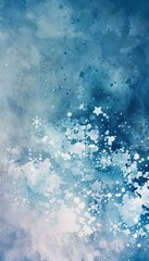 Obraz premium Dreamy abstract background with snowflakes in soft pastel white and blue for winter festivities
