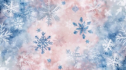 Serene pastel background with delicate snowflakes for enchanting christmas and winter events