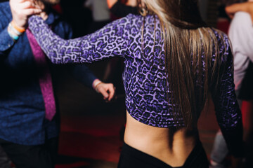 Couples dancing traditional latin argentinian dance milonga in the ballroom, tango salsa bachata...