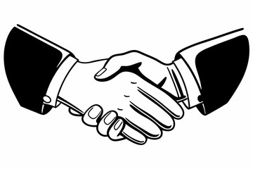 Handshake silhouette vector illustration