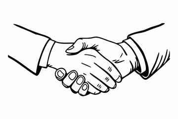 Fototapeta premium Handshake silhouette vector illustration