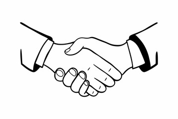 Fototapeta premium Handshake silhouette vector illustration