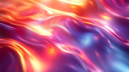 Fototapeta premium A dynamic holographic backdrop with bold abstract shapes and radiant metallic colors creating a futuristic vibe