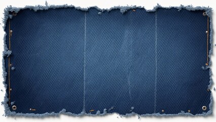 Highly Detailed Vintage Denim Fabric Texture with Frayed Edges