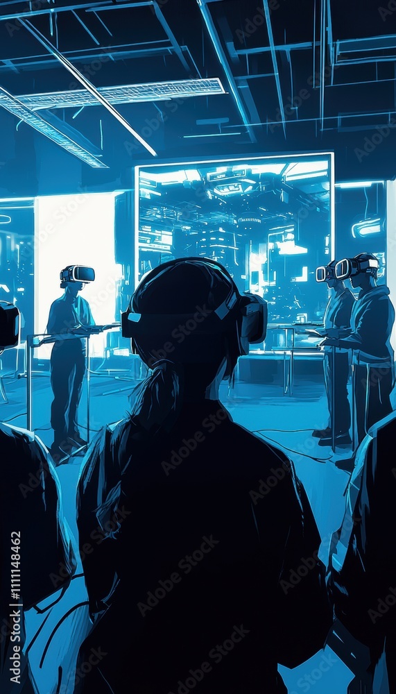 Poster virtual reality workshop in tech lab: immersive digital environment exploration