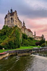 View of the Hohenzollern Castle in Sigmaringen in Germany.