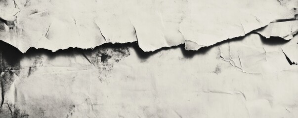 Fototapeta premium A blank black and white paper texture background with old grunge ripped torn vintage collage posters placards