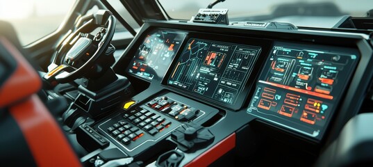 Smart Farming Technology: Modern Harvester Control Panel for Efficient Agricultural Operations