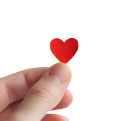 Fototapeta premium Cut out red heart in hands on a transparent background
