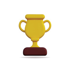 3d vector icon of a golden trophy, symbolizing achievement and celebration