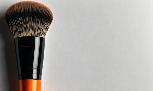 Orange Makeup Brush with Leopard Print Bristles
